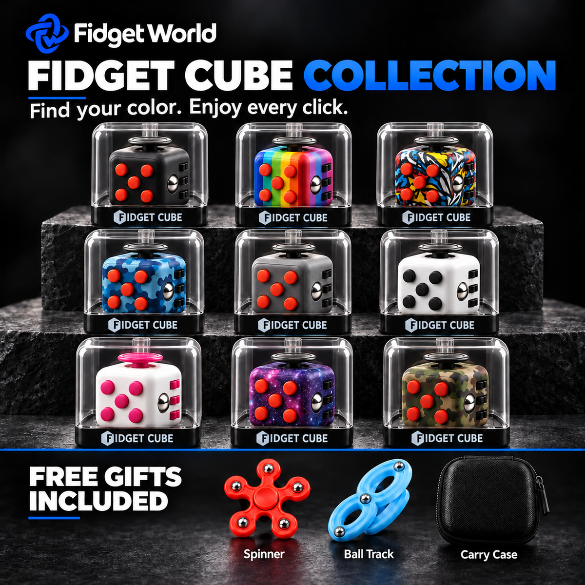 6-in-1 Fidget Cube | ABS PLASTIC