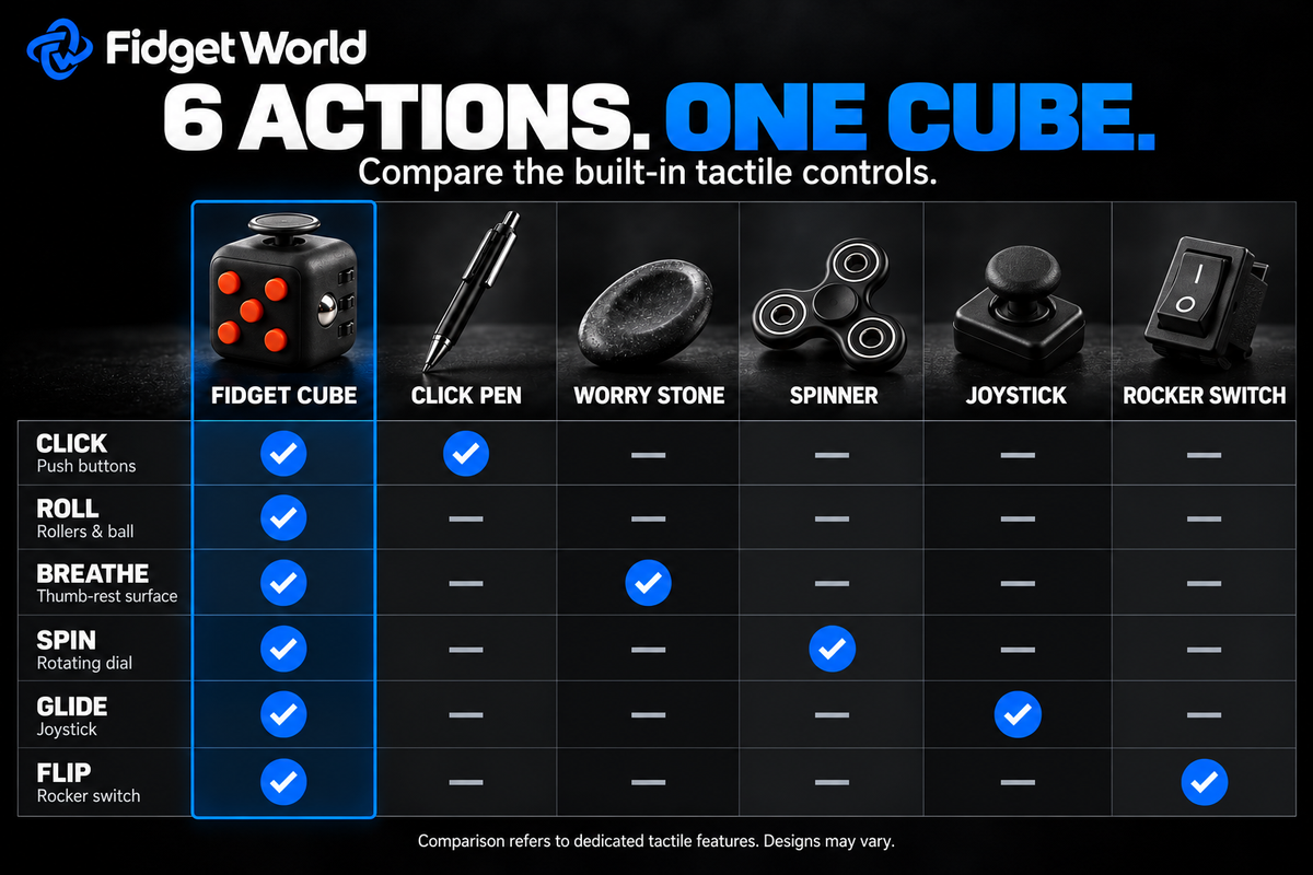 6-in-1 Fidget Cube | ABS PLASTIC