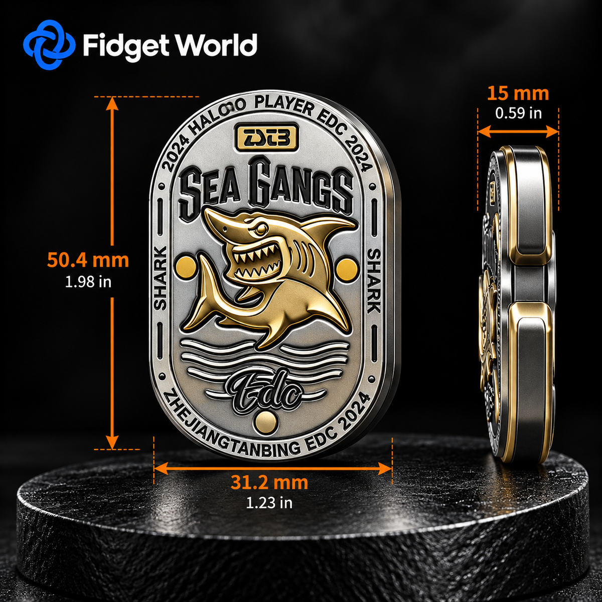 Sea Shark Fidget Slider | Stainless Steel